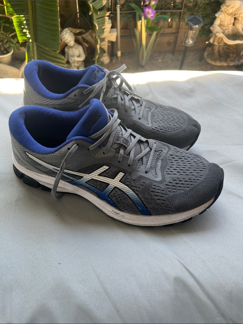 ASICS Gray and Blue Men's Running Shoes